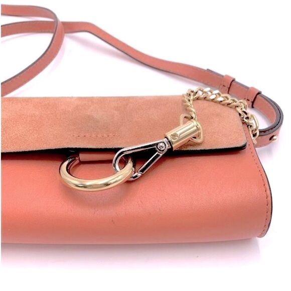 Auth Chloe Tonal Pink Leather Suede Mini Faye Crossbody Bag Preloved - Picture 2 of 14